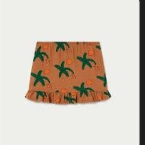 Tropical Print Ruffle Skirt
